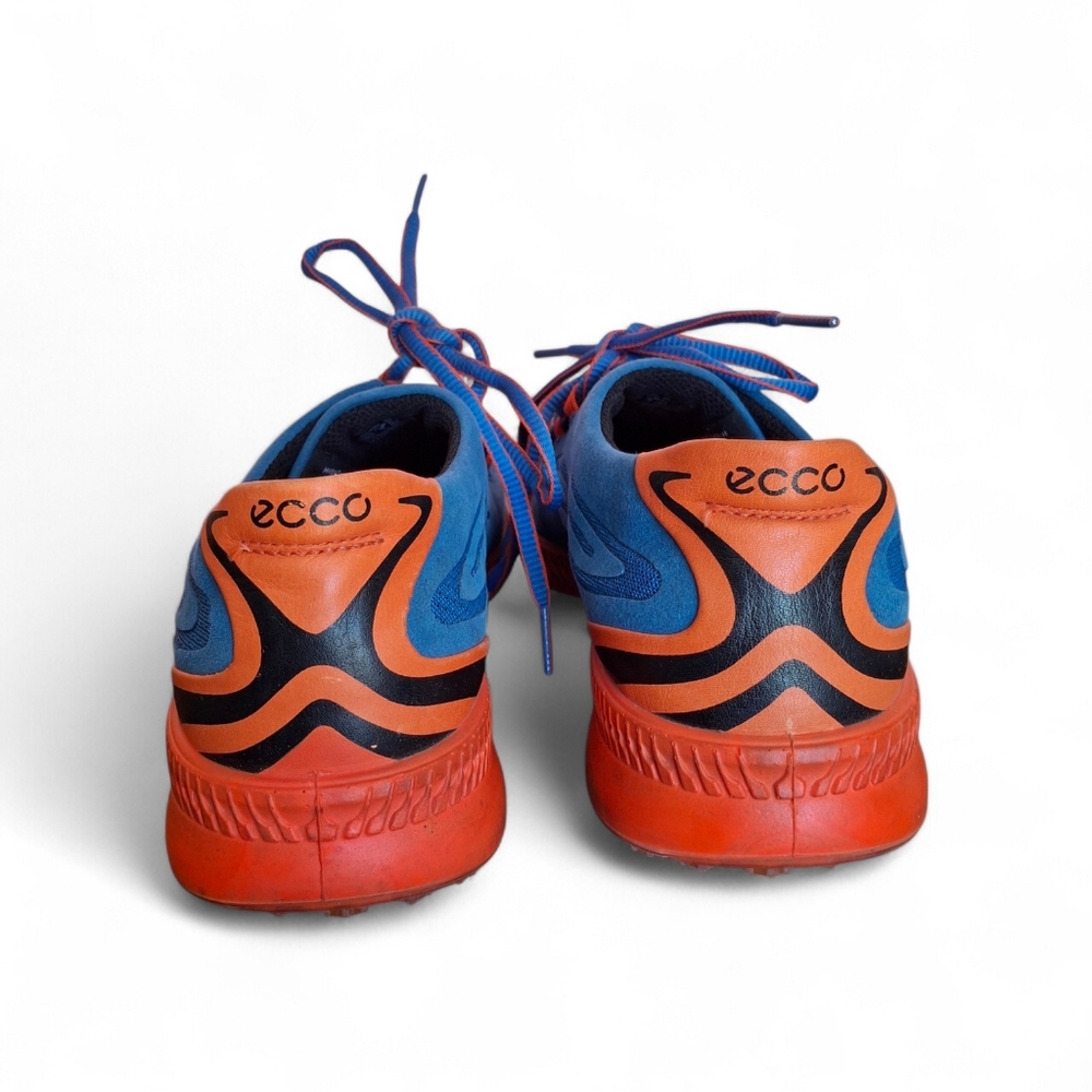 ECCO Mens S-Drive Spikeless Golf Leather Shoe Blue Orange Colorway HTF - Picture 4 of 7